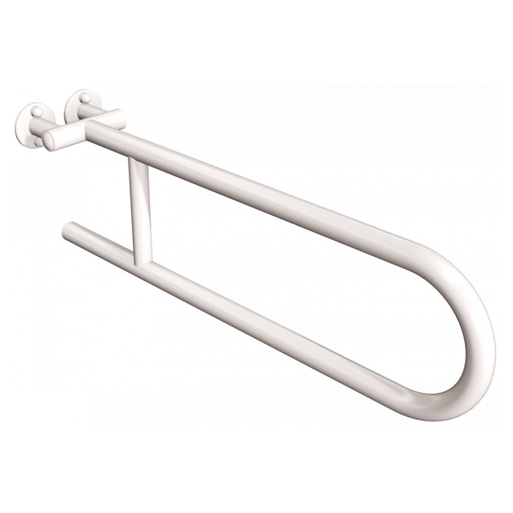 Uchwyt półokrągły stały 60cm ANDEX Bez Barier 800B stal nierdzewna biały