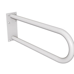 Uchwyt półokrągły stały 60cm z płytą Ø32 ANDEX Bez Barier 827B stal nierdzewna biały
