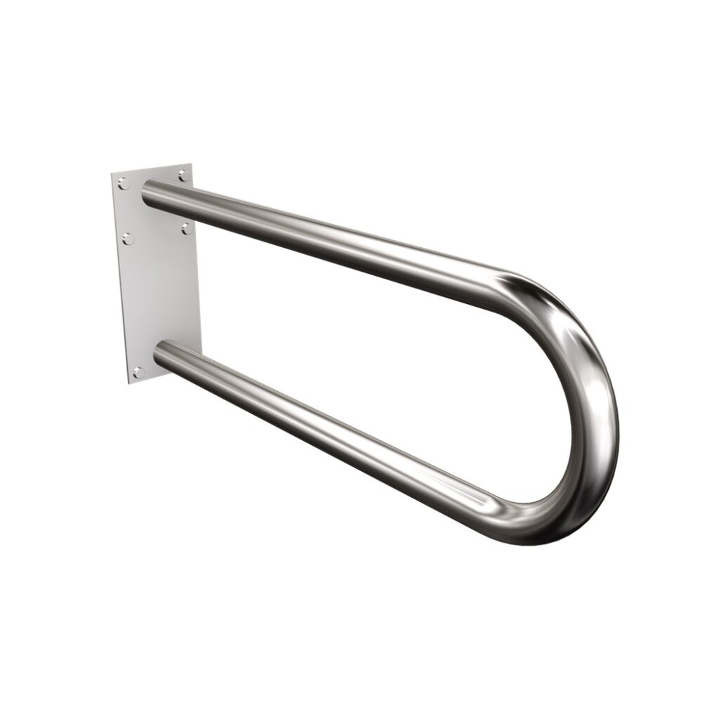 Uchwyt półokrągły stały 60cm z płytą Ø32 ANDEX Bez Barier 827CC stal nierdzewna polerowana