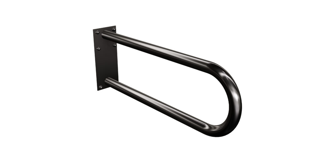Uchwyt półokrągły stały 60cm z płytą Ø32 ANDEX Bez Barier 827NG stal nierdzewna czarny