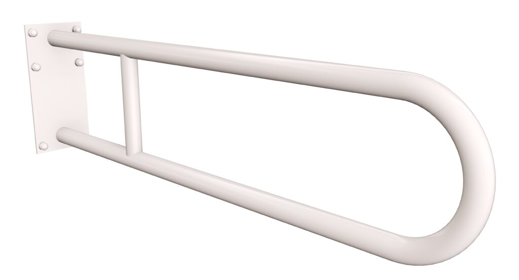 Uchwyt półokrągły stały 70cm z płytą ANDEX Bez Barier 819/70B stal nierdzewna biały