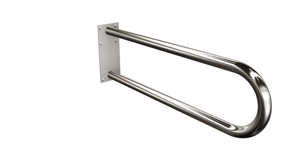 Uchwyt półokrągły stały 70cm z płytą Ø32 ANDEX Bez Barier 827/70CC stal nierdzewna polerowana