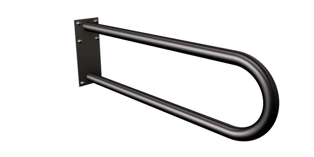 Uchwyt półokrągły stały 70cm z płytą Ø32 ANDEX Bez Barier 827/70NG stal nierdzewna czarny