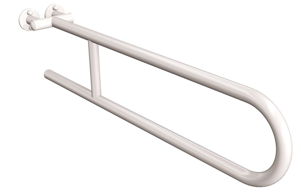 Uchwyt półokrągły stały 75cm ANDEX Bez Barier 800/75B stal nierdzewna biały