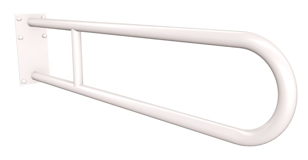 Uchwyt półokrągły stały 75cm z płytą ANDEX Bez Barier 819/75B stal nierdzewna biały