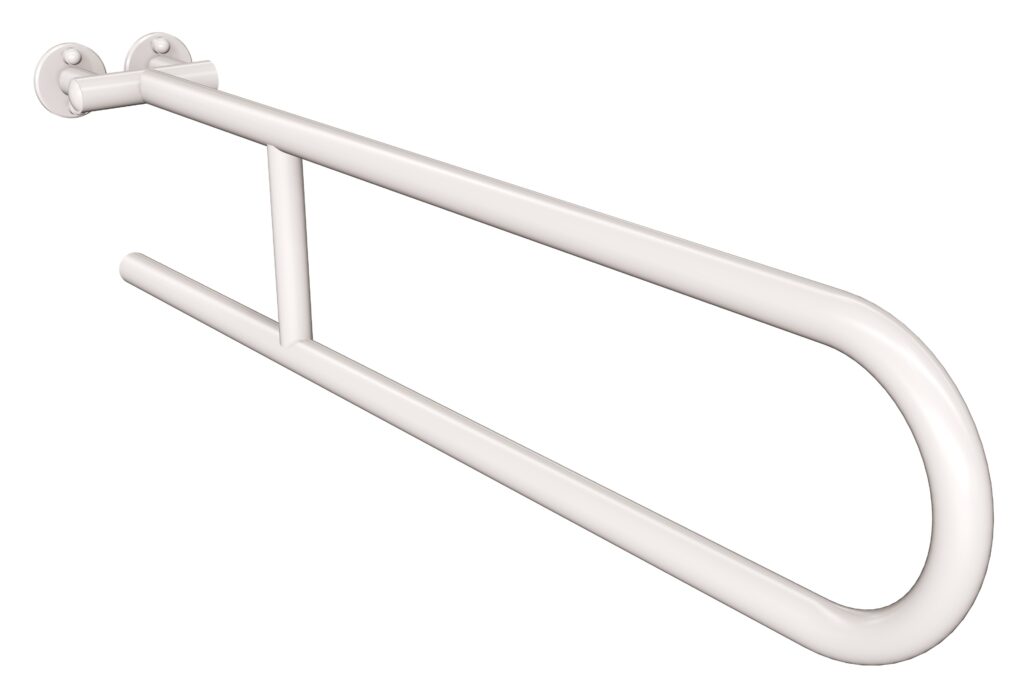 Uchwyt półokrągły stały 80cm ANDEX Bez Barier 800/80B stal nierdzewna biały