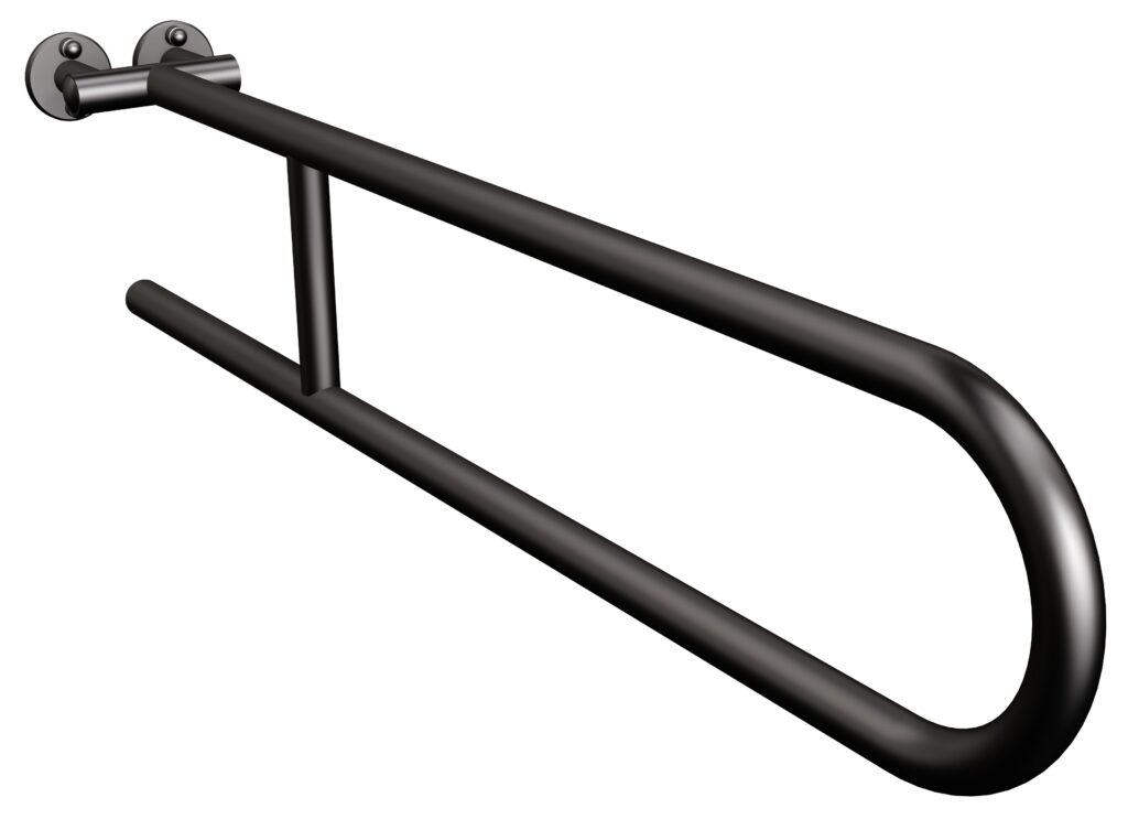 Uchwyt półokrągły stały 80cm ANDEX Bez Barier 800/80NG stal nierdzena czarny