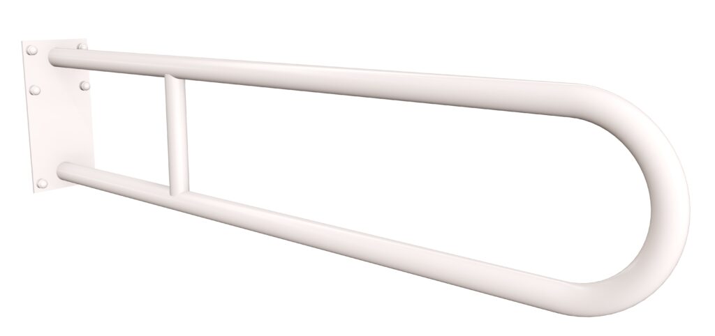 Uchwyt półokrągły stały 80cm z płytą ANDEX Bez Barier 819/80B stal nierdzewna biały