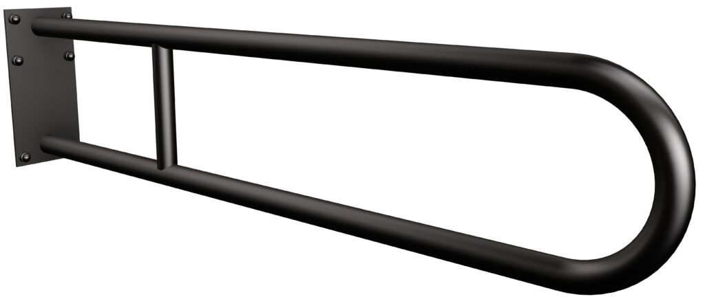 Uchwyt półokrągły stały 80cm z płytą ANDEX Bez Barier 819/80NG stal nierdzewna czarny