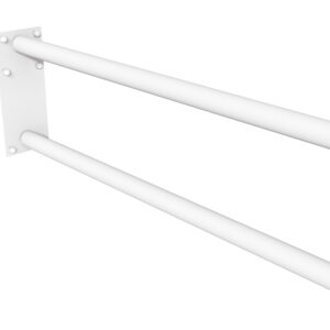 Uchwyt półokrągły stały 80cm z płytą Ø32 ANDEX Bez Barier 827/80B stal nierdzewna biały