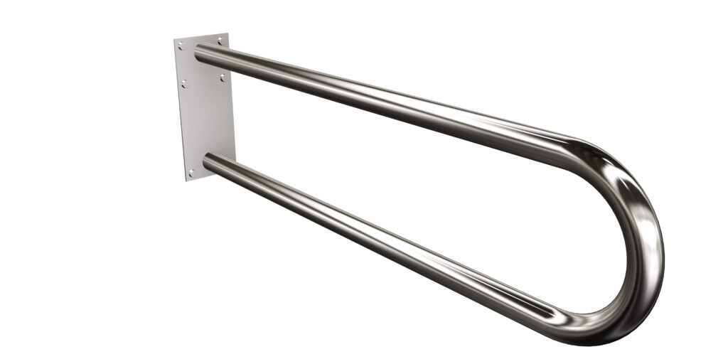 Uchwyt półokrągły stały 80cm z płytą Ø32 ANDEX Bez Barier 827/80CC stal nierdzewna polerowana