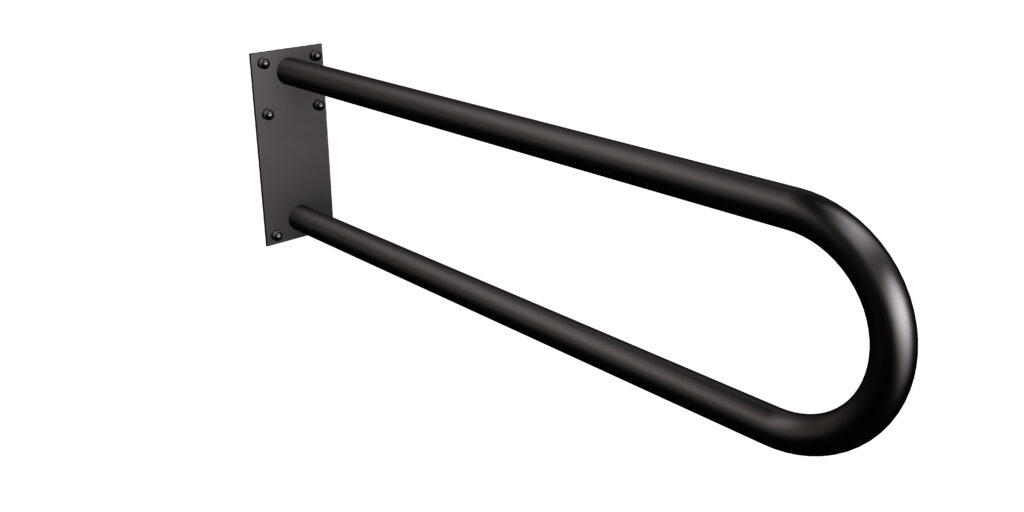 Uchwyt półokrągły stały 80cm z płytą Ø32 ANDEX Bez Barier 827/80NG stal nierdzewna czarny