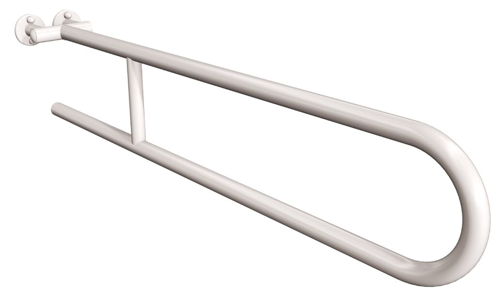 Uchwyt półokrągły stały 85cm ANDEX Bez Barier 800/85B stal nierdzewna biały