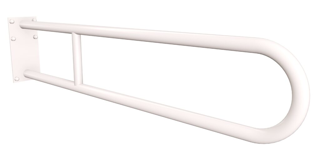 Uchwyt półokrągły stały 85cm z płytą ANDEX Bez Barier 819/85B stal nierdzewna biały