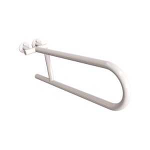 Uchwyt półokrągły uchylny 60cm ANDEX Bez Barier 801B stal nierdzewna biały