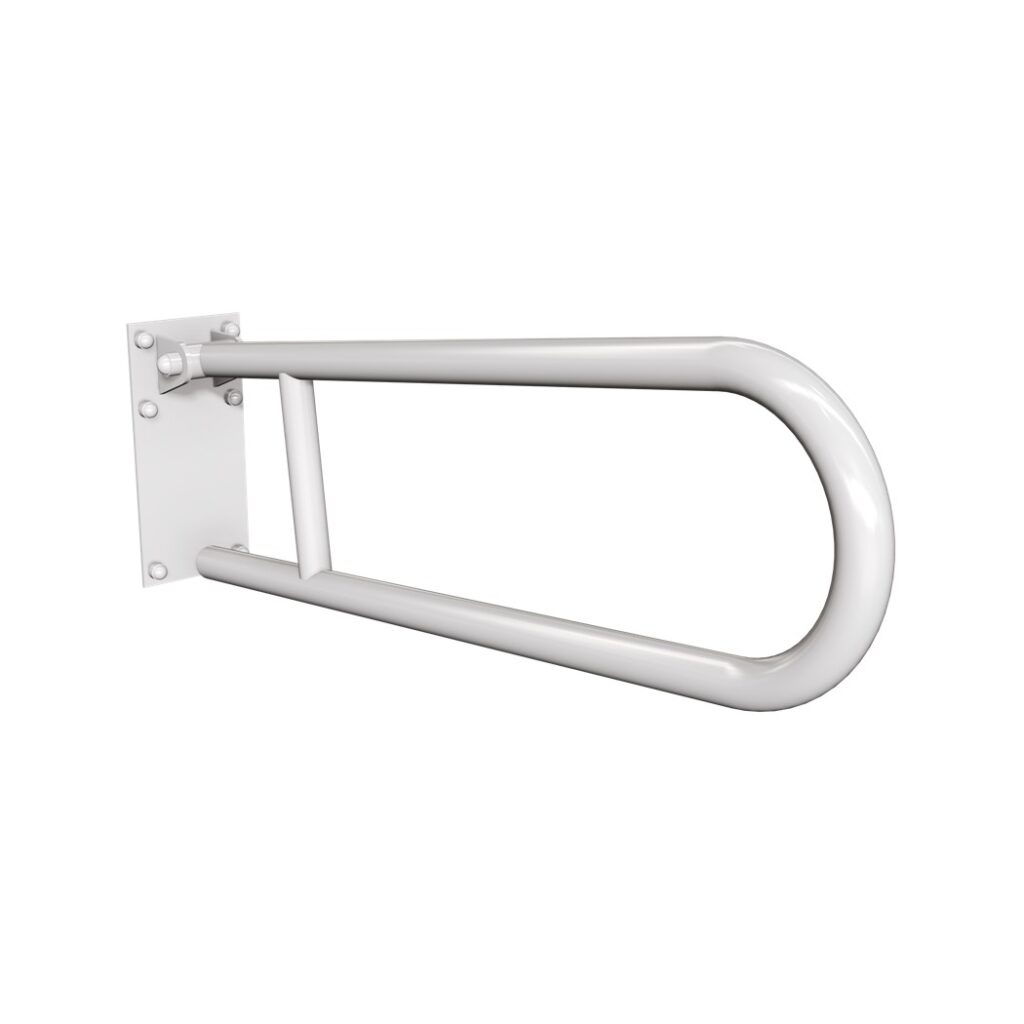 Uchwyt półokrągły uchylny 60cm z płytą ANDEX Bez Barier 820B stal nierdzewna biały