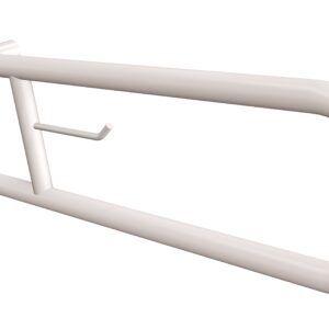 Uchwyt półokrągły uchylny 60cm z wieszakiem na papier ANDEX Bez Barier 801/W/B stal nierdzewna biały