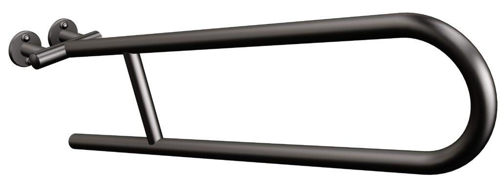 Uchwyt półokrągły uchylny 70cm ANDEX Bez Barier 801/70NG stal nierdzewna czarny