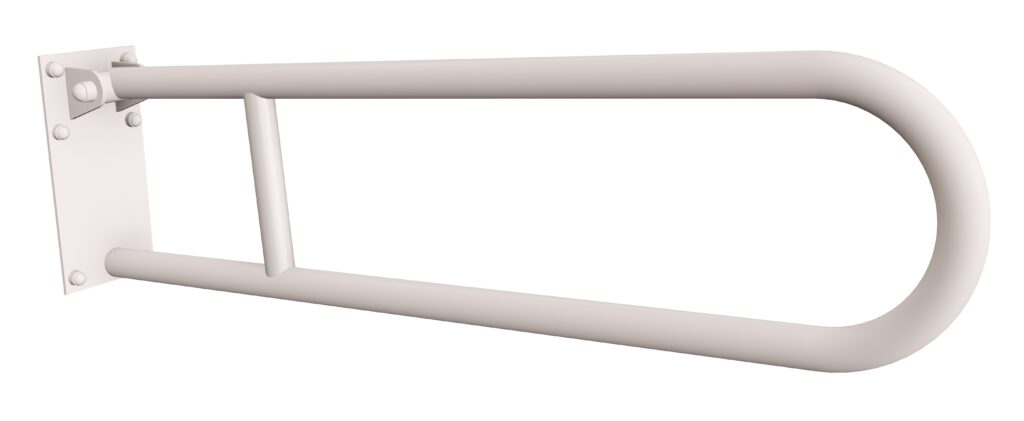 Uchwyt półokrągły uchylny 70cm z płytą ANDEX Bez Barier 820/70B stal nierdzewna biały