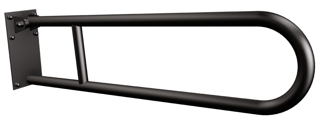 Uchwyt półokrągły uchylny 70cm z płytą ANDEX Bez Barier 820/70NG stal nierdzewna czarny