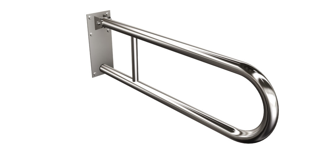 Uchwyt półokrągły uchylny 70cm z płytą Ø32 ANDEX Bez Barier 828/70CC stal nierdzewna polerowana