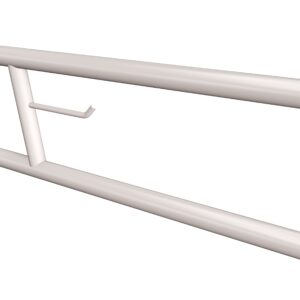 Uchwyt półokrągły uchylny 70cm z wieszakiem na papier ANDEX Bez Barier 801/W/70B stal nierdzewna biały