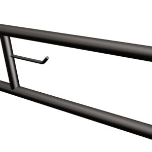 Uchwyt półokrągły uchylny 70cm z wieszakiem na papier ANDEX Bez Barier 801/W/70NG stal nierdzewna czarny