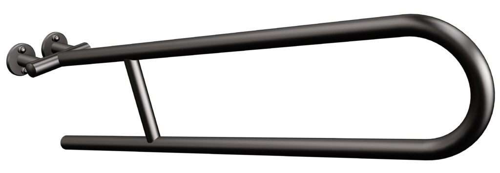 Uchwyt półokrągły uchylny 75cm ANDEX Bez Barier 801/75NG stal nierdzewna czarny