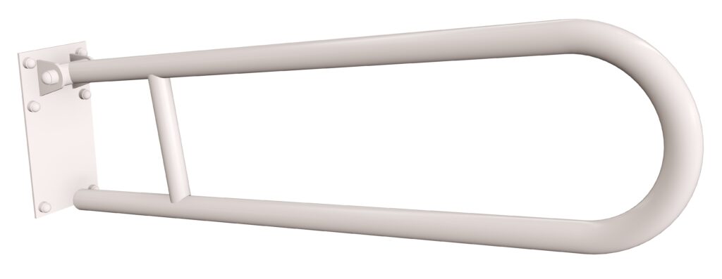 Uchwyt półokrągły uchylny 75cm z płytą ANDEX Bez Barier 820/75B stal nierdzewna biały