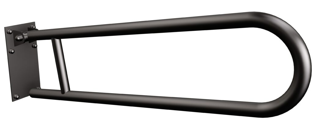 Uchwyt półokrągły uchylny 75cm z płytą ANDEX Bez Barier 820/75NG stal nierdzewna czarny