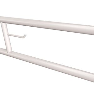 Uchwyt półokrągły uchylny 75cm z wieszakiem na papier ANDEX Bez Barier 801/W/75B stal nierdzewna biały