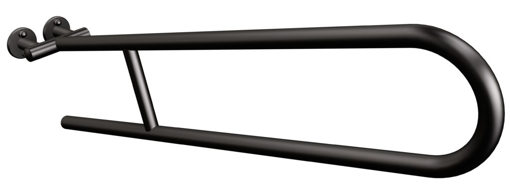 Uchwyt półokrągły uchylny 80cm ANDEX Bez Barier 801/80NG stal nierdzewna czarny