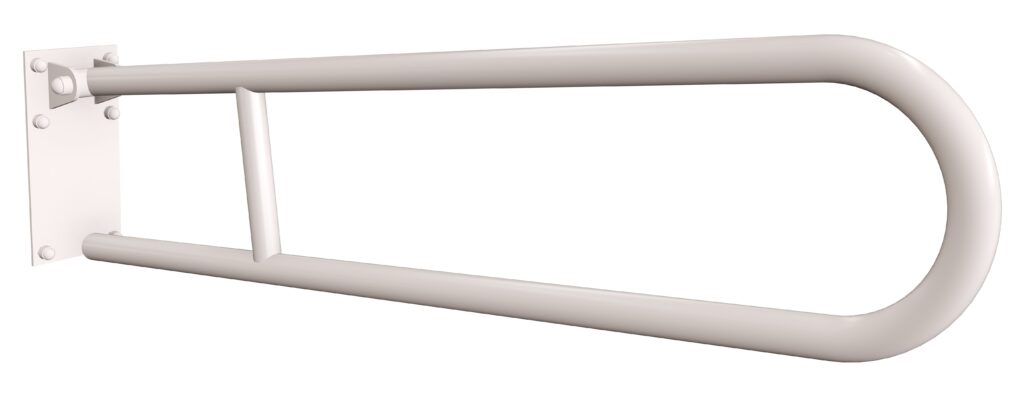 Uchwyt półokrągły uchylny 80cm z płytą ANDEX Bez Barier 820/80B stal nierdzewna biały