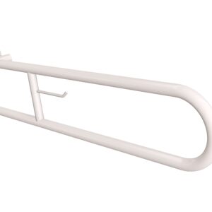 Uchwyt półokrągły uchylny 80cm z wieszakiem na papier ANDEX Bez Barier 801/W/80B stal nierdzewna biały