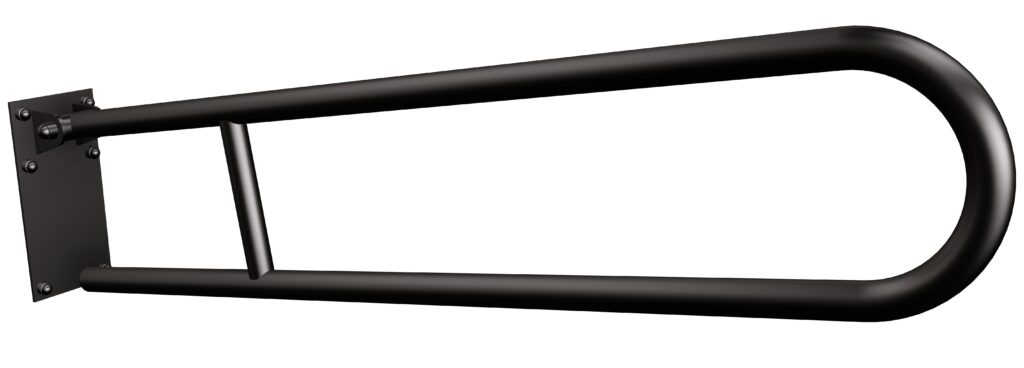 Uchwyt półokrągły uchylny 85cm z płytą ANDEX Bez Barier 820/85NG stal nierdzewna czarny