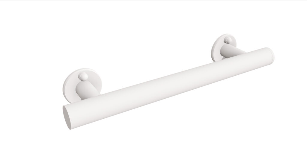 Uchwyt prosty prysznicowy 37cm Ø32 ANDEX Bez Barier 843/370B stal nierdzewna biały