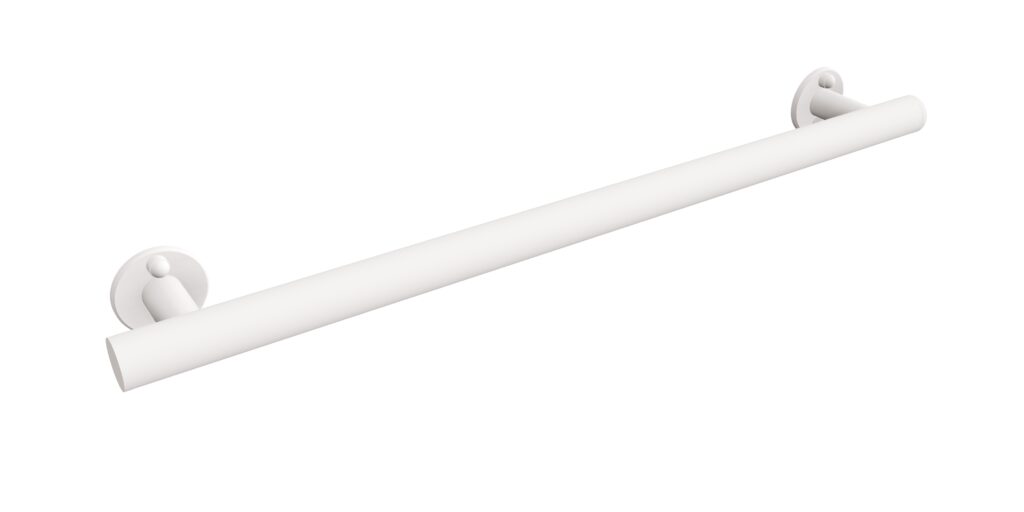 Uchwyt prosty prysznicowy 67cm Ø32 ANDEX Bez Barier 843/670B stal nierdzewna biały