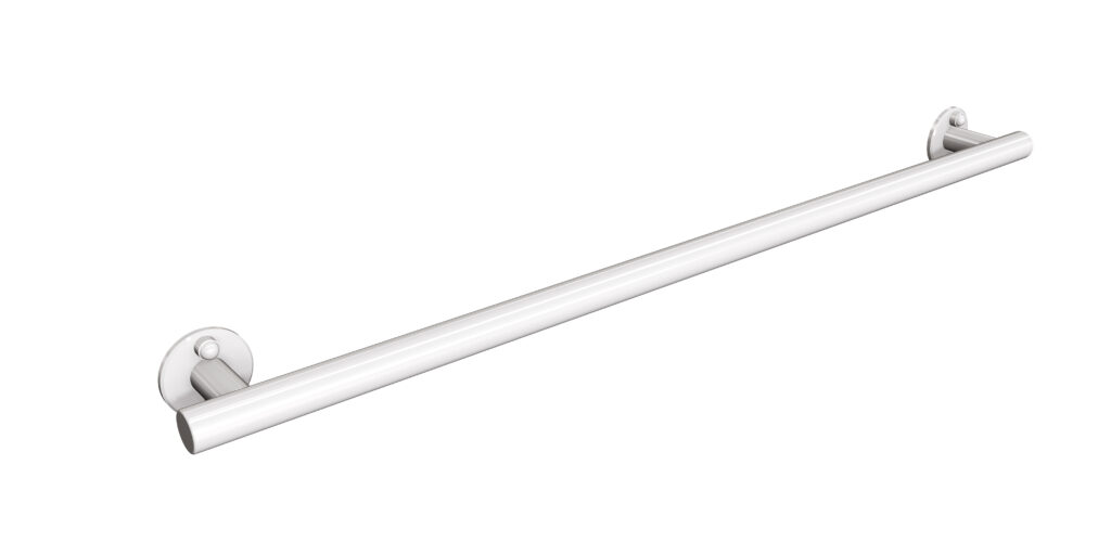 Uchwyt prosty prysznicowy 77cm ANDEX Bez Barier 804/770B stal nierdzewna biały