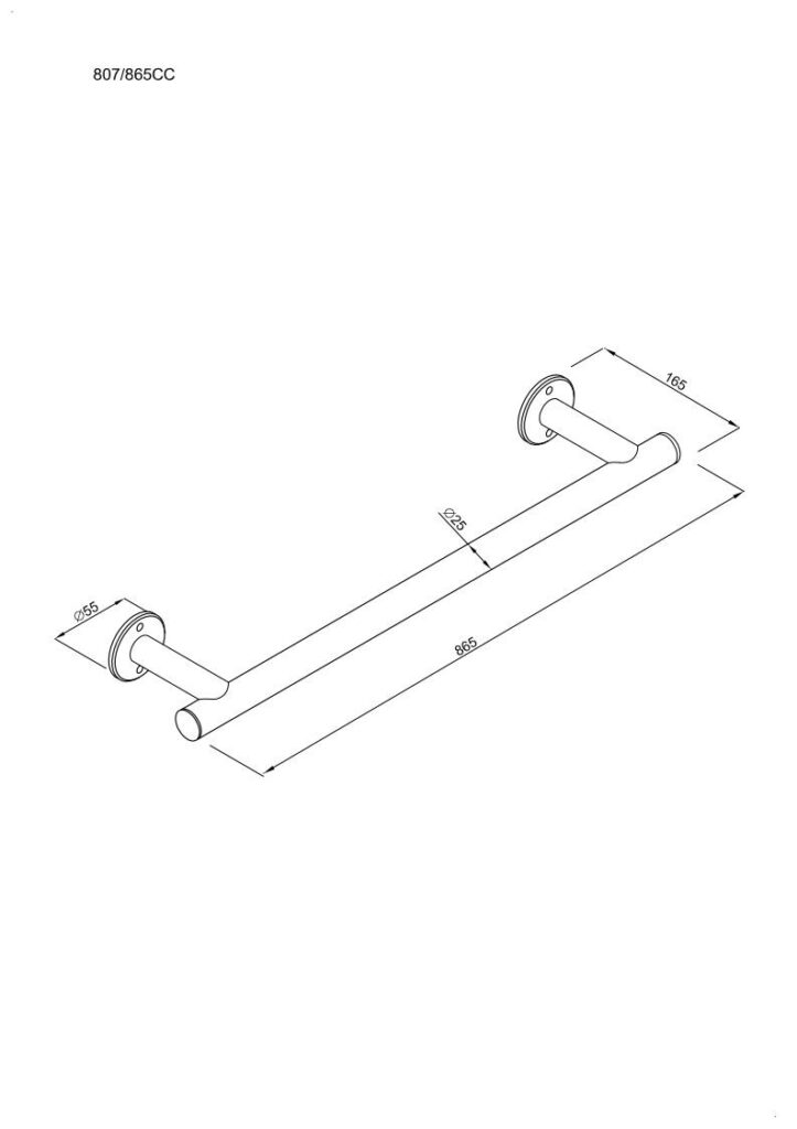 Uchwyt prosty wannowy 86,5cm ANDEX Bez Barier 807/865CC stal nierdzewna polerowana
