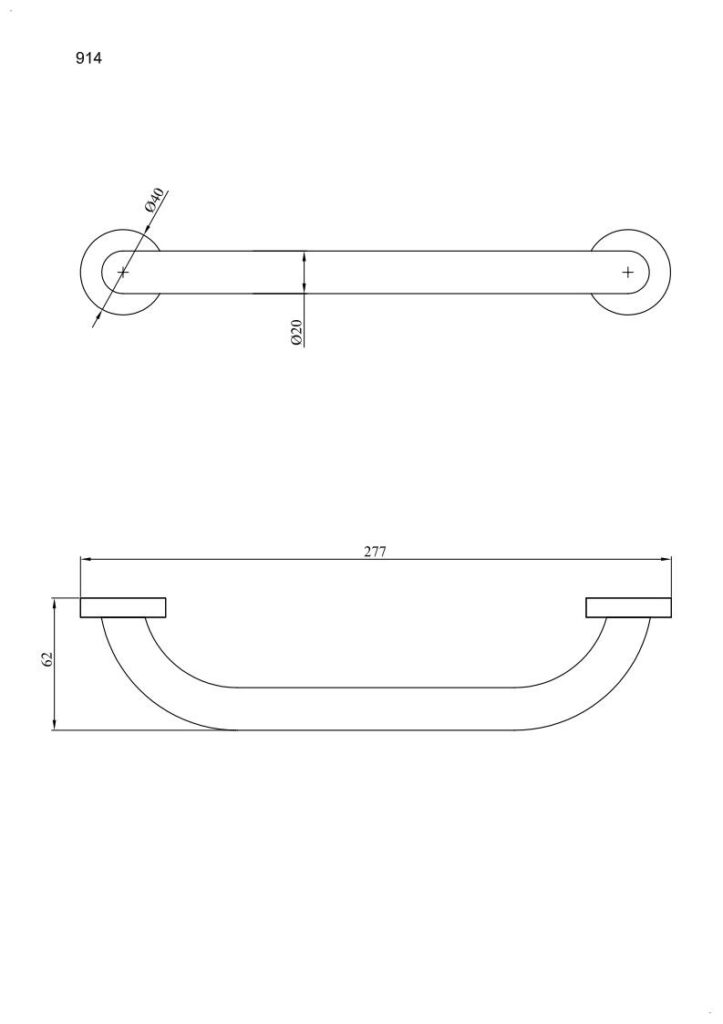 Uchwyt prysznicowy ANDEX Novel 914SG stal nierdzewna polerowana