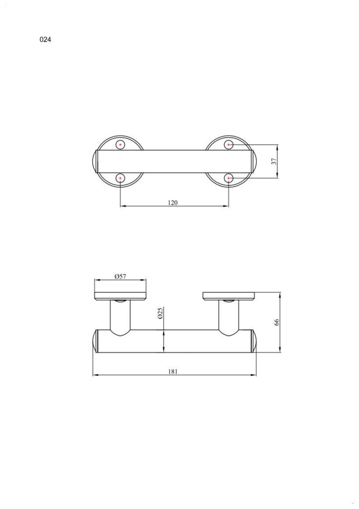 Uchwyt prysznicowy krótki ANDEX Classic 024CC chrom