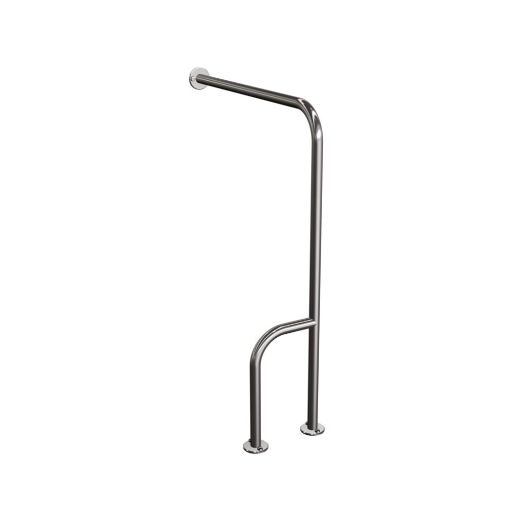 Uchwyt ścienno-podłogowy lewy 60×80 cm ANDEX Bez Barier 813/L/CC stal nierdzewna polerowana