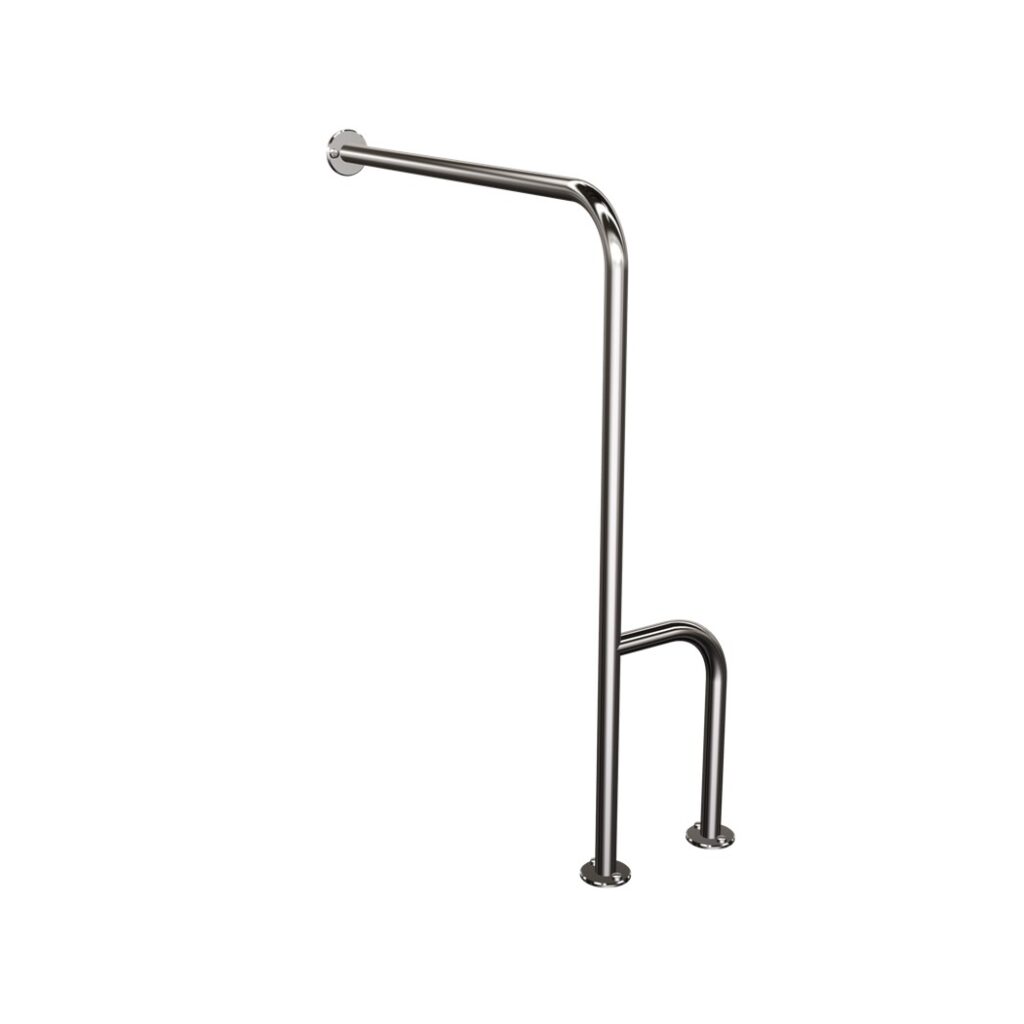 Uchwyt ścienno-podłogowy prawy 70×80 cm ANDEX Bez Barier 814/P/CC stal nierdzewna polerowana