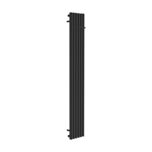 Verdi grzejnik łazienkowy pionowy 180×28 cm, 6 profili z haczykami, czarny soft