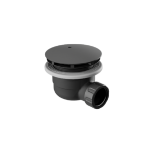 Vert syfon do brodzika czarny 90 mm z pokrywą, czarny mat