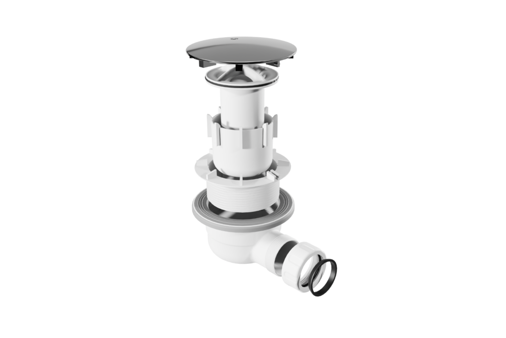 Vert syfon do brodzika czarny 90 mm z pokrywą, czarny mat