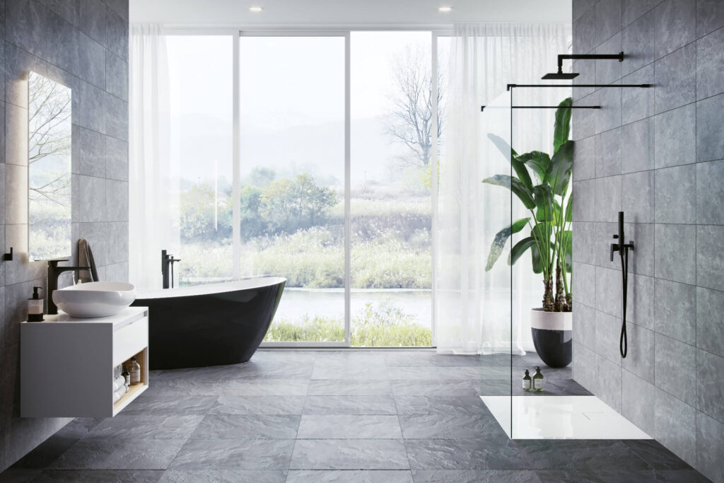 Vidoq wspornik kabiny walk-in 120 cm do docięcia, czarny mat