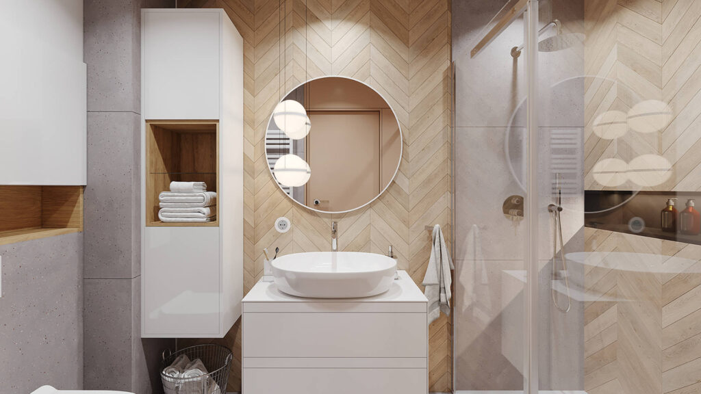 Virro lustro łazienkowe 80 cm okrągłe, biały mat