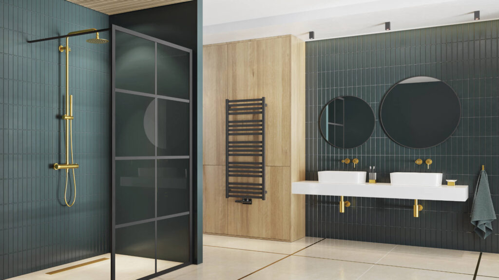 Virro lustro łazienkowe 80 cm okrągłe, czarny mat