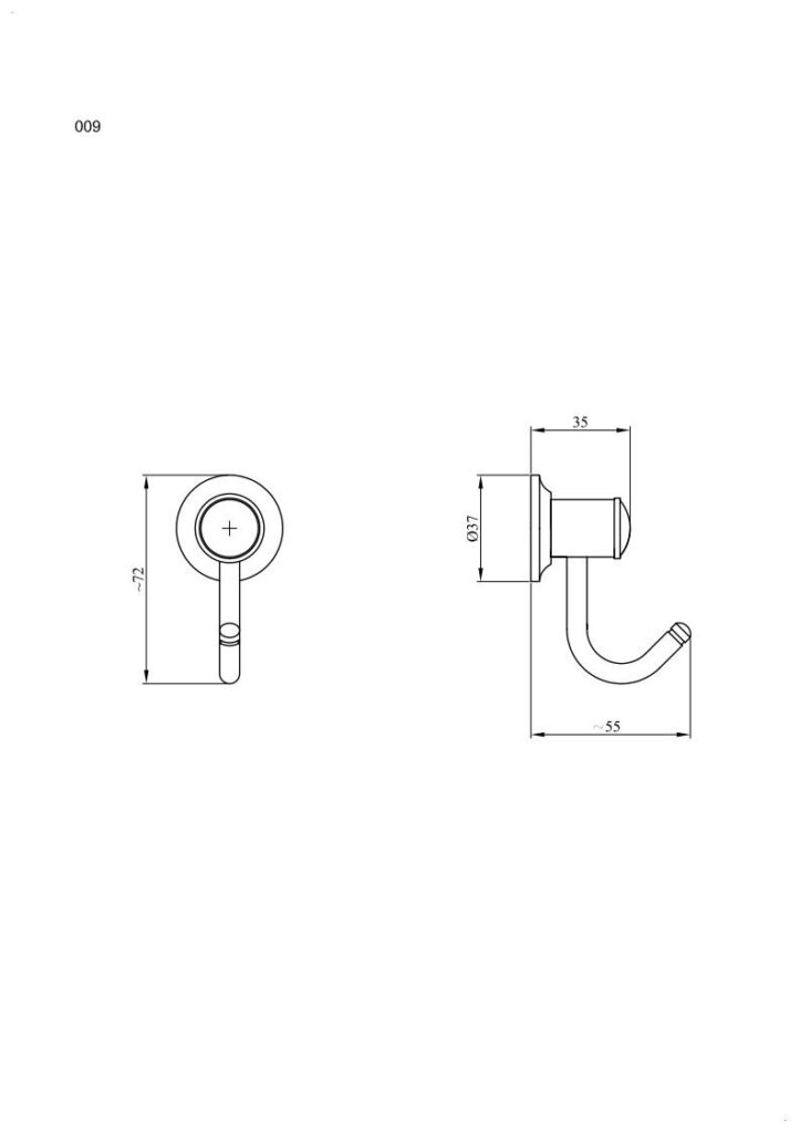 Wieszak 1-hakowy ANDEX Classic 009B biały